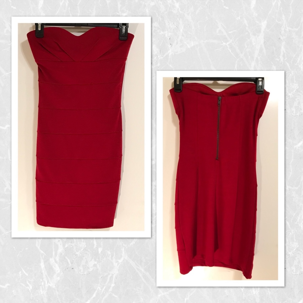 Strapless sweetheart bodycon mini dress